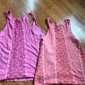 Aeropostale  Lace Panel Tank Tops (Bundle of 2)